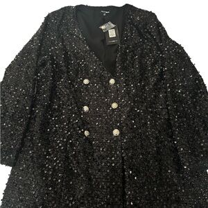 Fashion Nova Black Sequin Blazer